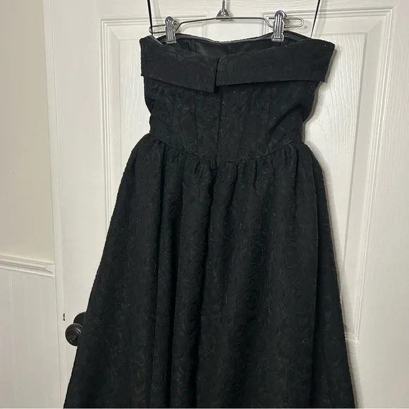 BHLDN Jacquard Strapless Basque-Waist Corset Fit & Flare Gown - Picture 12 of 16